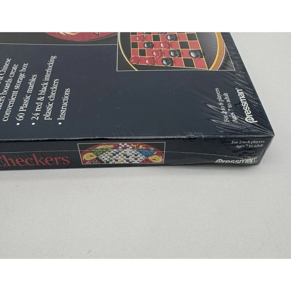 Vintage Chinese Checkers/Checkers Game Board Pressman 90s Steel Metal Board NEW